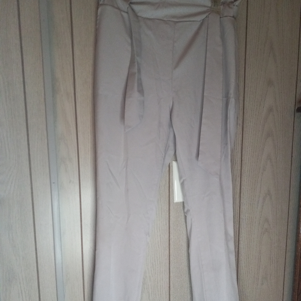 Paper bag pants, beige, soft and silky
